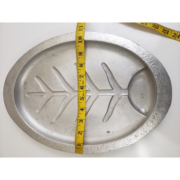 Vintage Club Aluminum Hammercraft Meat Serving Carving Fish Tray Platter 14.5" - Picture 5 of 8
